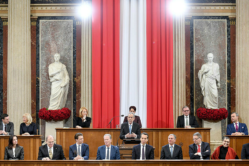 Timo bolte Austrian President inauguration porta nova red naomi