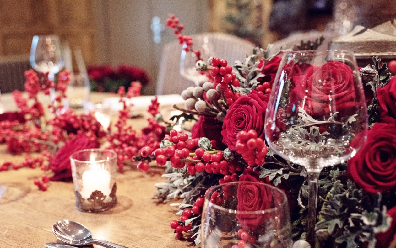 Sarah Crookstone porta nova Christmas red naomi dinner table two