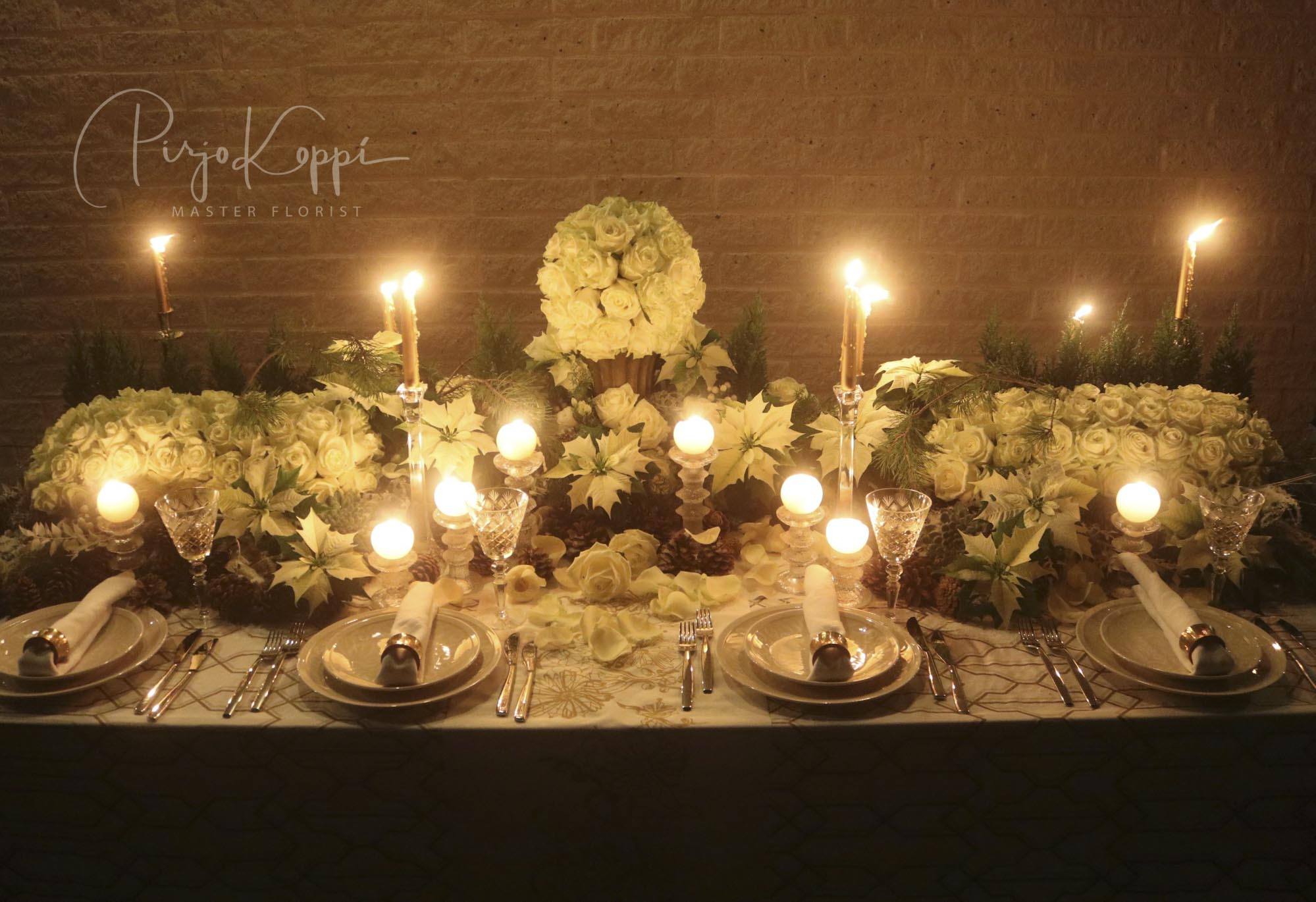 Pirjo’s Elegant Festive Dinner Table with Porta Nova White Naomi